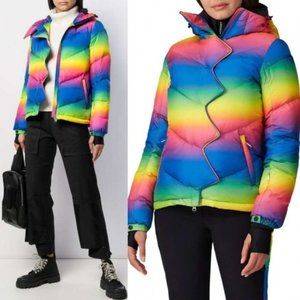 Perfect Moment Rainbow Chevron Stripe Super Day Jacket Coat Puffer